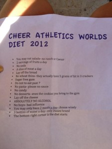 Cheer Athletics World Diet